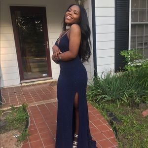 navy blue prom dress